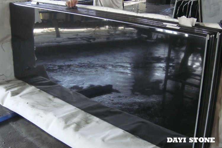 Countertop Granite Shanxi Black Top front and one short edge Laminated bullnose edge 96x26 - Dayi Stone